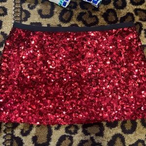 Betsey Johnson red sequin skirt large